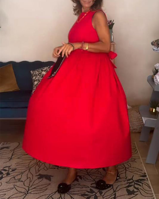 Ryggløs Kjole Med Sløjfe