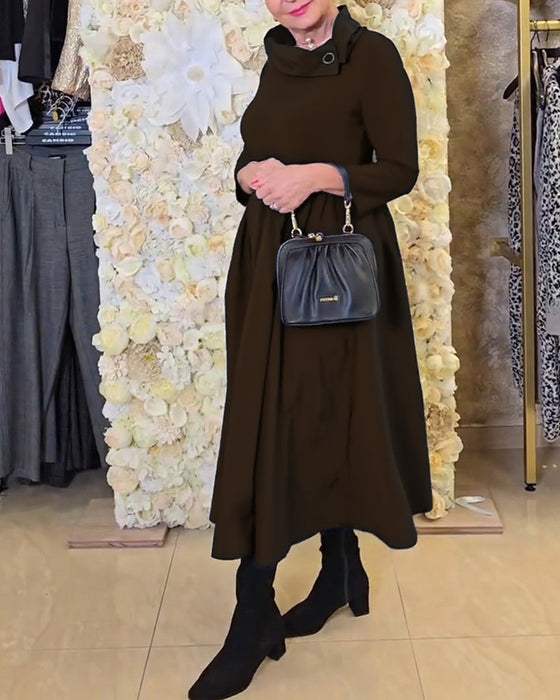 Kjole Fashionable Street Ensfarvet A-linje