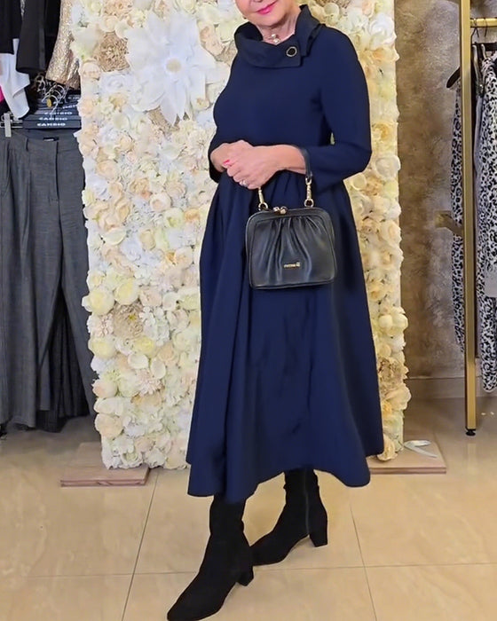 Kjole Fashionable Street Ensfarvet A-linje