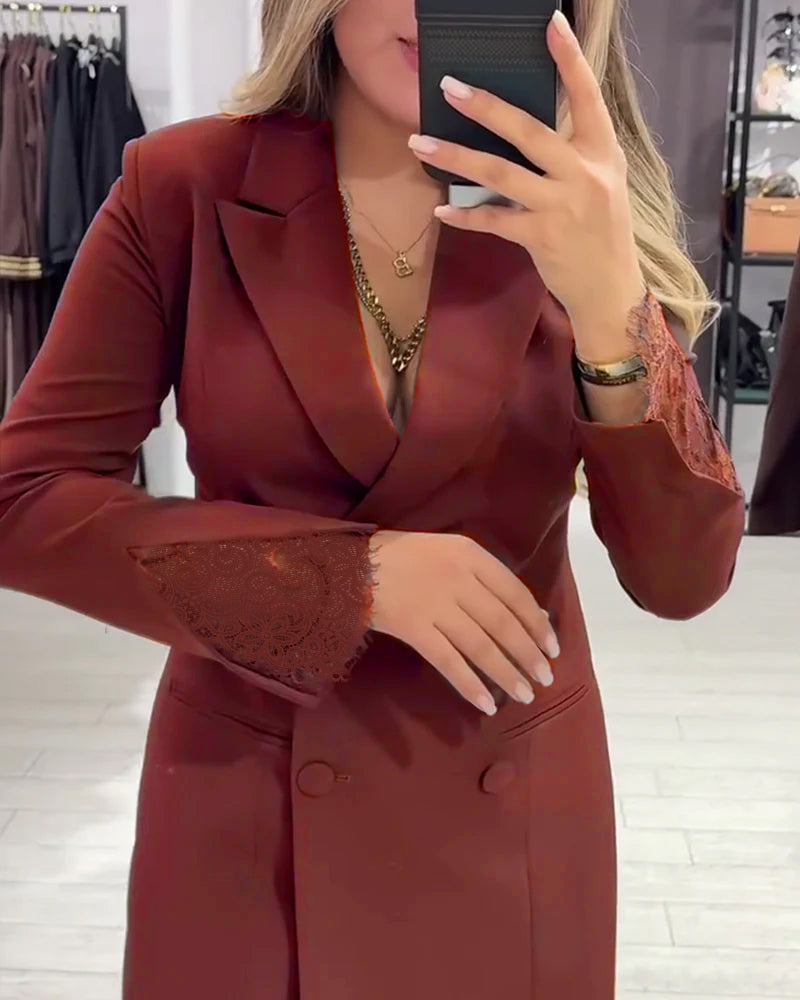 Kjole Med V-Hals Og Indslag Til Arbejde