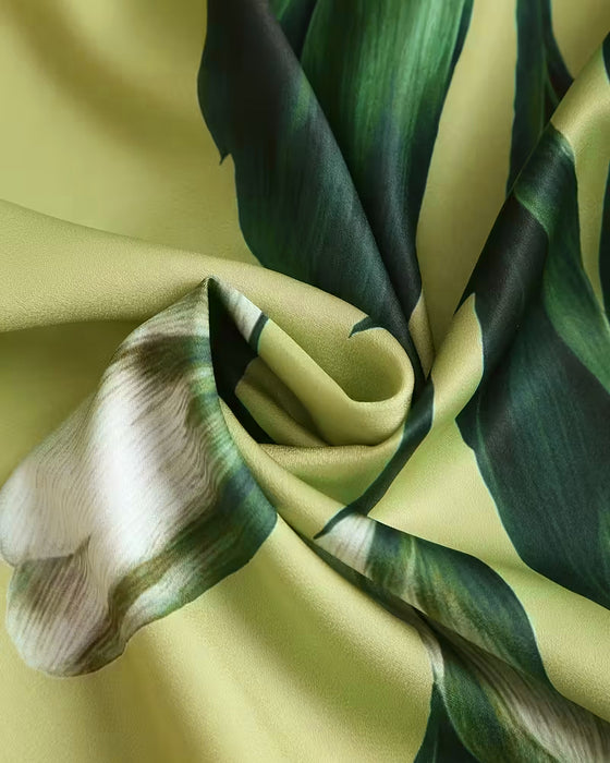 Bluse Lapel Lige Skulder Trykt