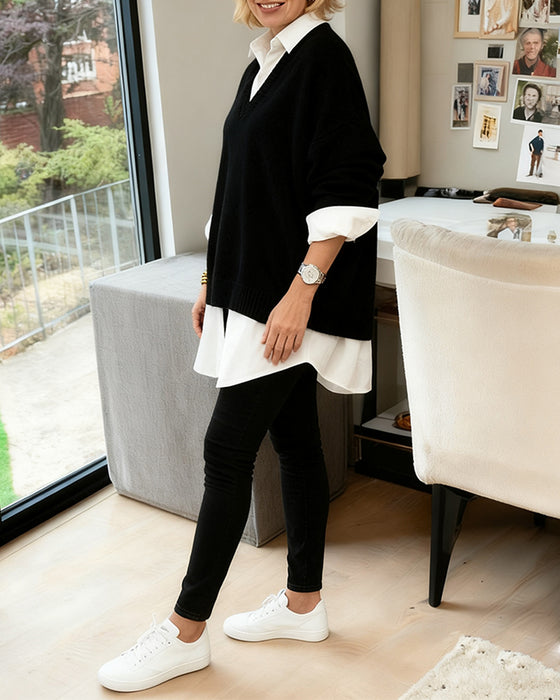 Moderigtig Løs Langærmet Sweater