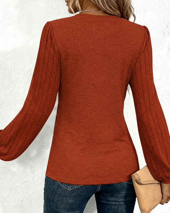 Top Med Stribet Print Lanterneærme