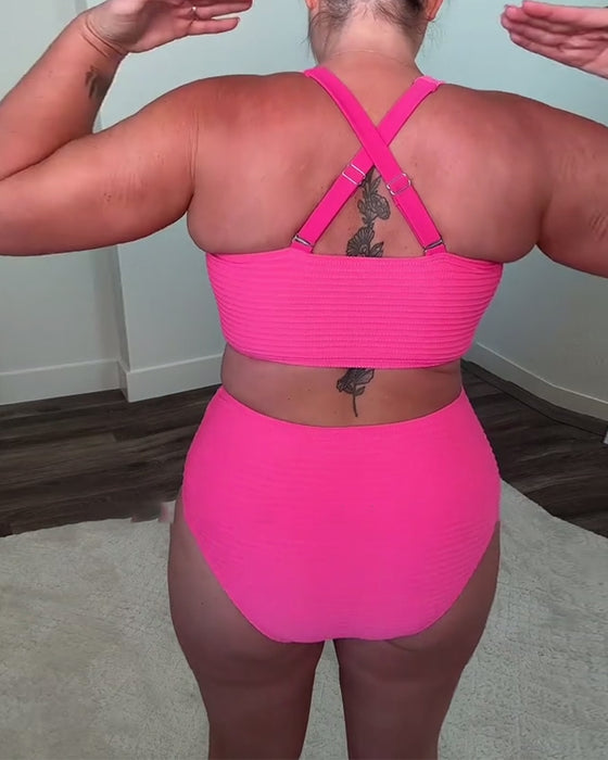 Bikini afslappet ensfarvet trekant