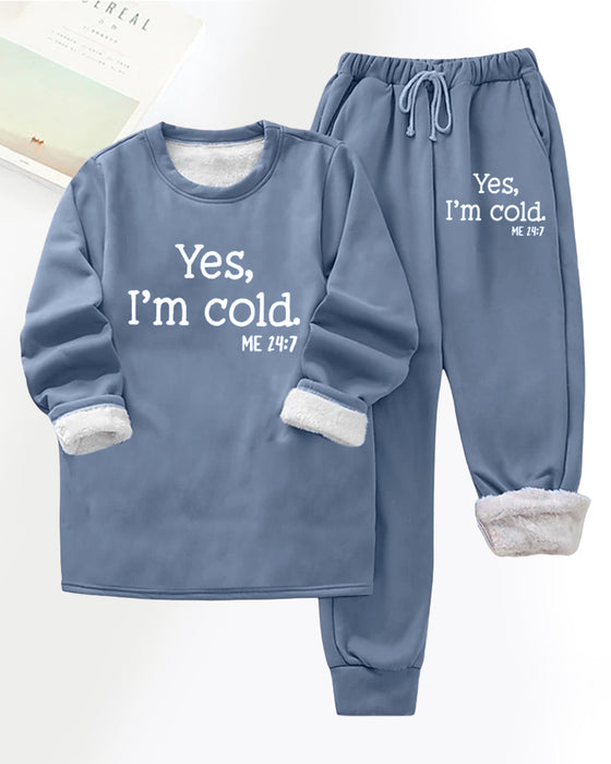 Fleeceforede fritidsbukser med skrift