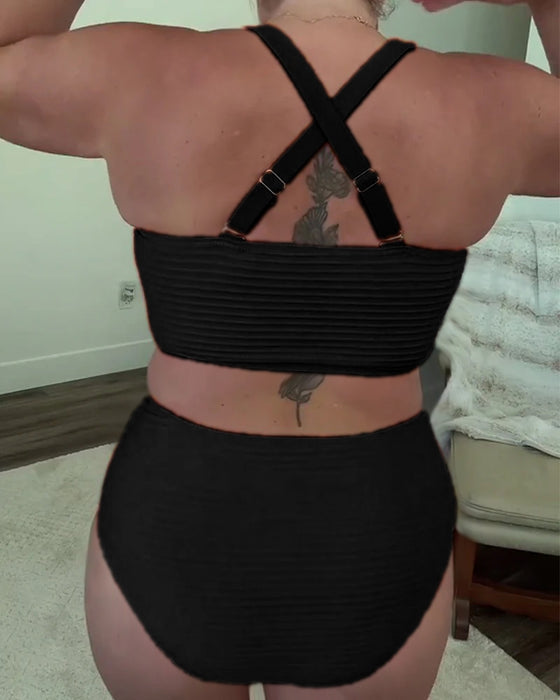 Bikini afslappet ensfarvet trekant