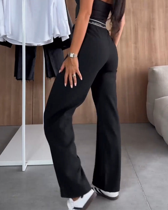 Grå bukser med lige ben