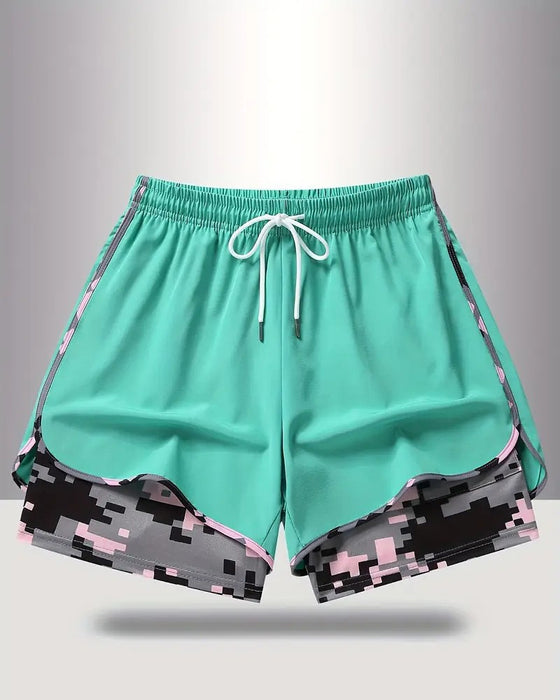Shorts Snøre Camo Patchwork Anti-Eksponering