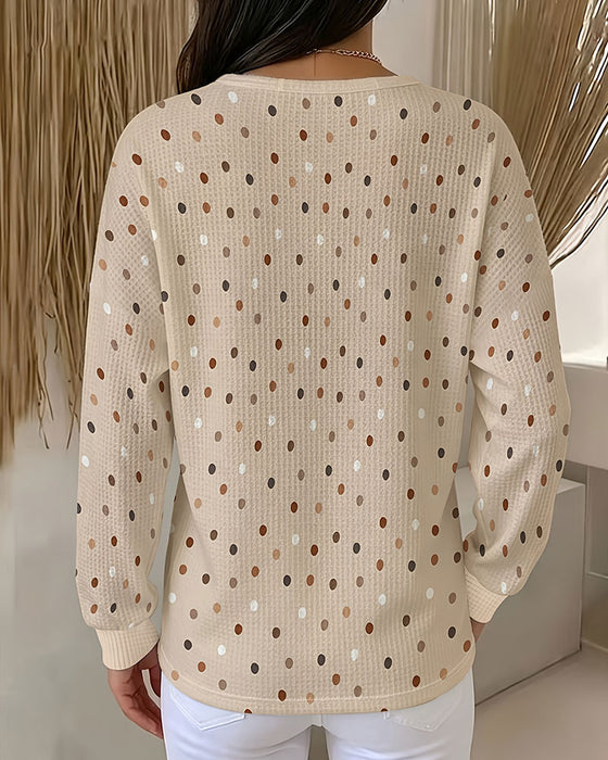 Sweatshirt Rund Hals Prikket