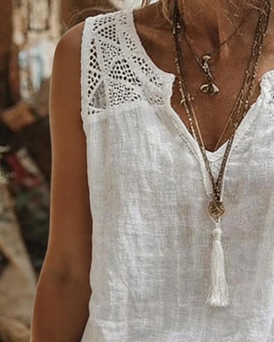 Tank Top Blonde Strop Hvid