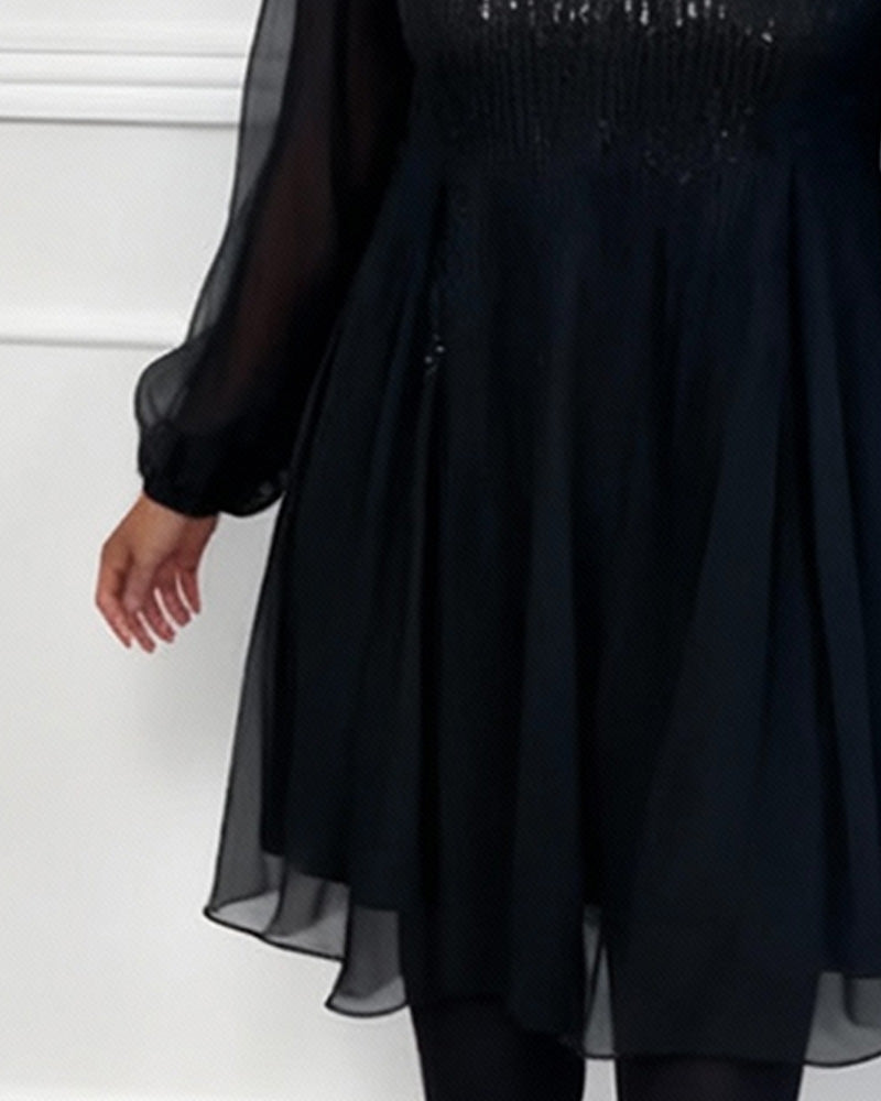 Kjole Rund Hals Modne Ensfarvede Løs