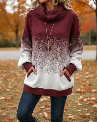 Sweater Kaglehals Gradientmønster