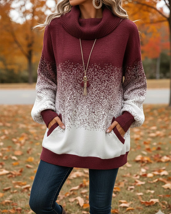 Sweater Kaglehals Gradientmønster