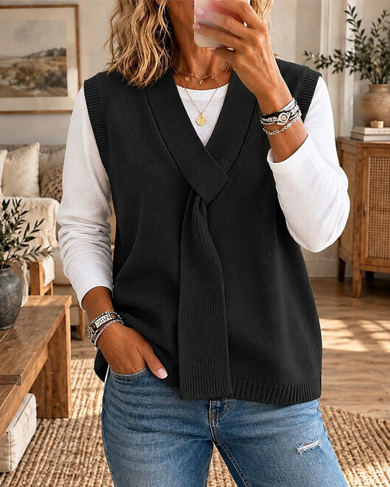 Vest Ærmeløs V-Hals Sweater