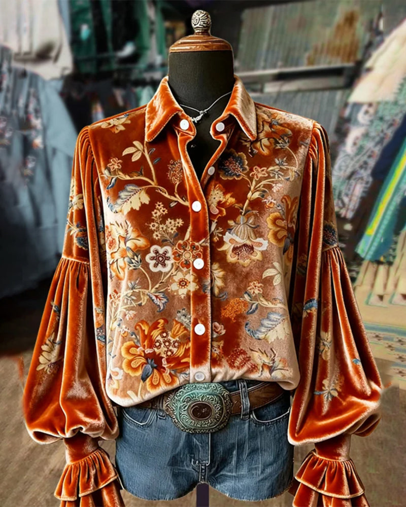 Trykt Skjorte Med Lygtermer