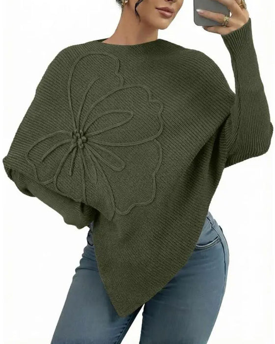 Pullover Stilfuld Blomstret Uregelmæssig