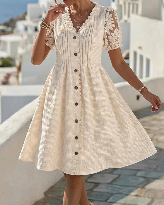 Kjole Pufærme Solsikke Blonde Patchwork