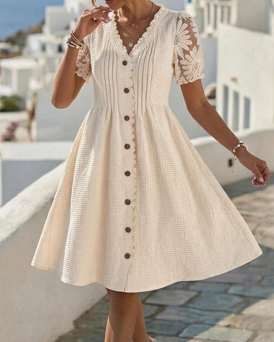 Kjole Pufærme Solsikke Blonde Patchwork