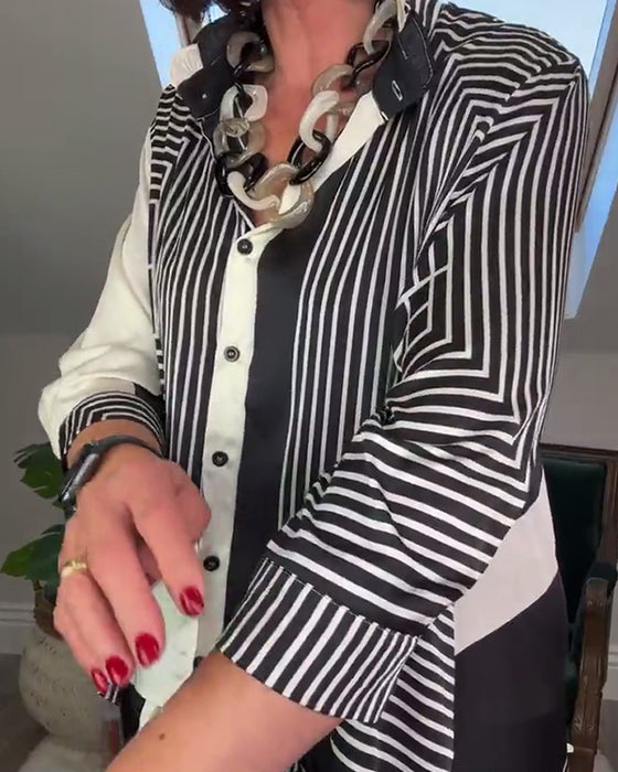 Patchworkskjorte i uregelmæssig stil