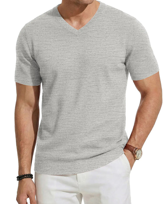 Pullover Mini V-Hals Casual Ensfarvet
