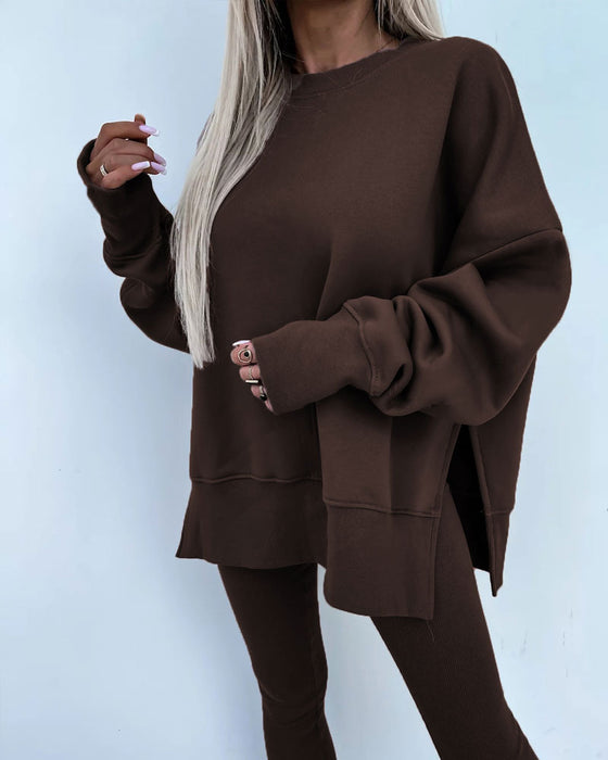 Sæt Slim Bukser Løs Sweatshirt