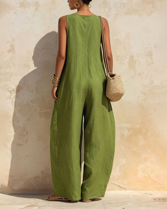 Jumpsuit Lille V-Udskæring Vide