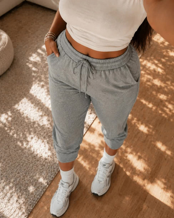 Joggingbukser Elastik I Taljen Croppet Jogger