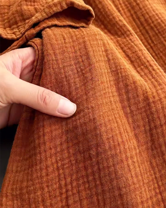 Kjole Langærmet Ensfarvet Enkel Krave