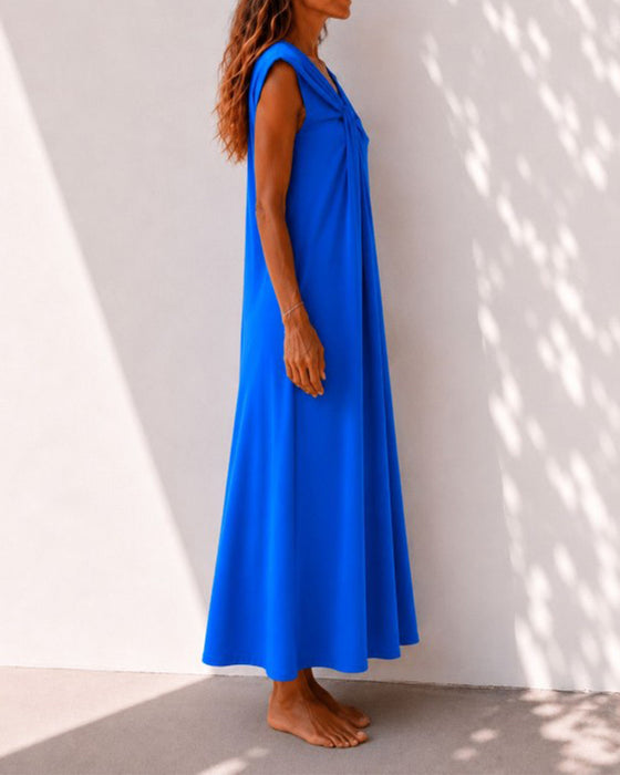 Kjole Asymmetrisk Hals Twist Elegant Maxi