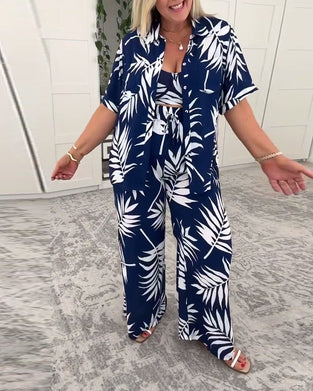 Badedragt Tre-Delt Hawaiiansk Print