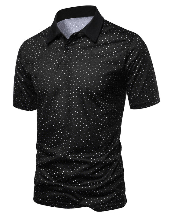 Afslappet Polo-Krave T-Shirt Med Små Prikker
