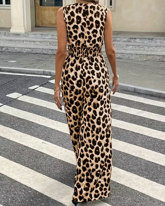 Hoppdragt Leopard Tryk Ærmeløs