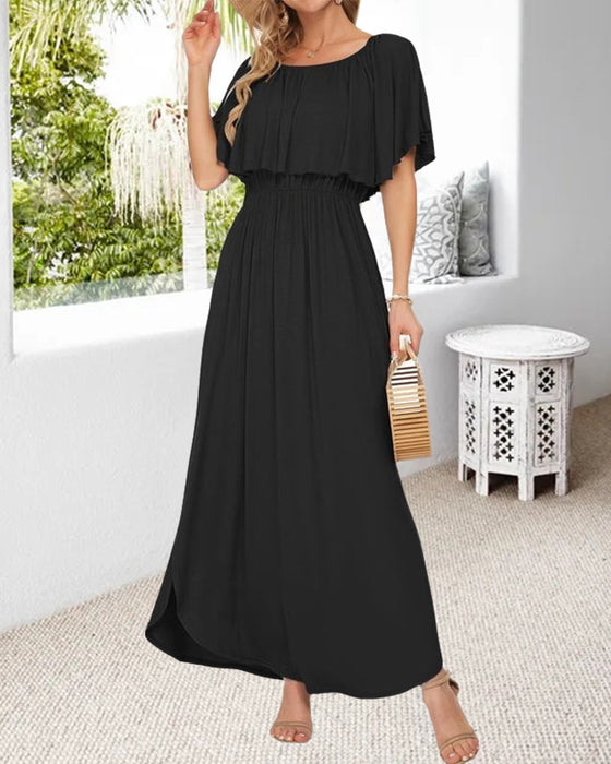 Kjole Off-Shoulder Ruffle Slids