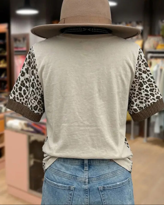 T-Shirt Leopard Patchwork Blonde