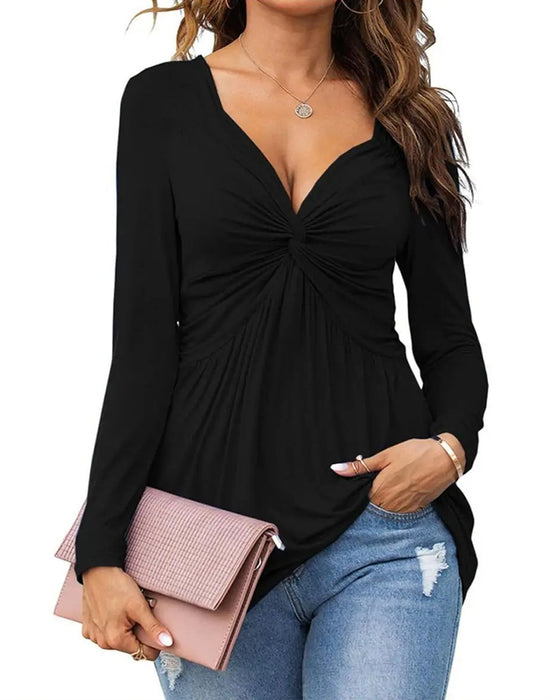 Bluse V-Hals Casual Mode