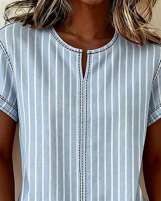 T-Shirt Enkel Designer Stribet