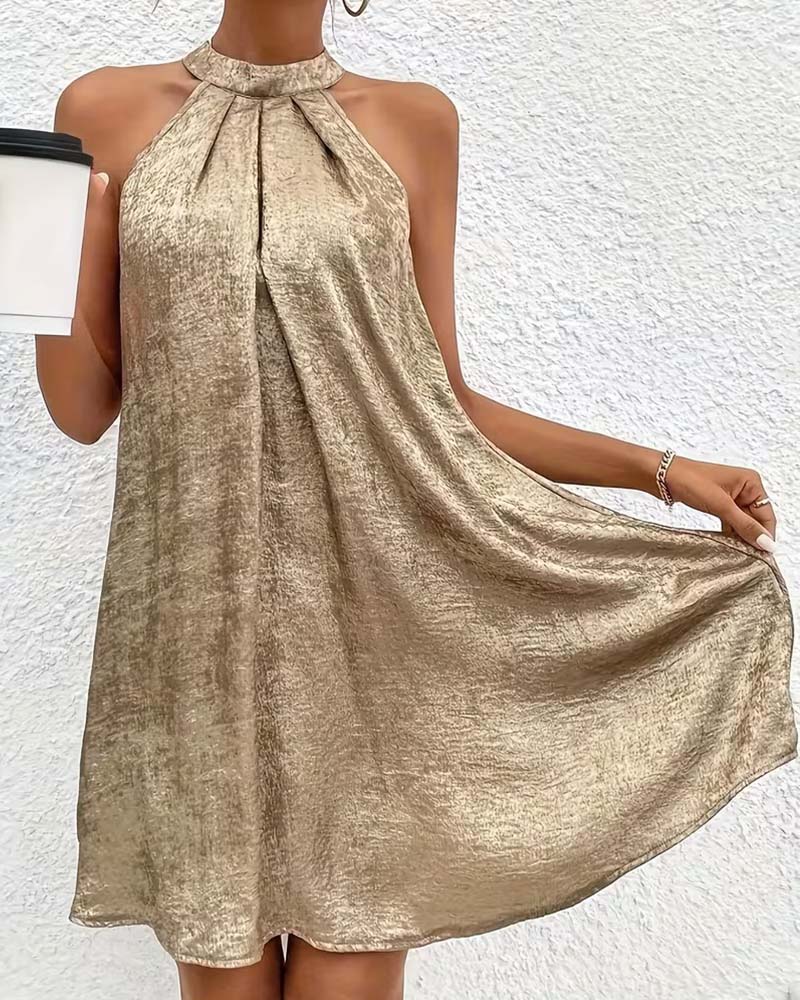 Kjole Let Luksus Ærmeløs Off-Shoulder Halter