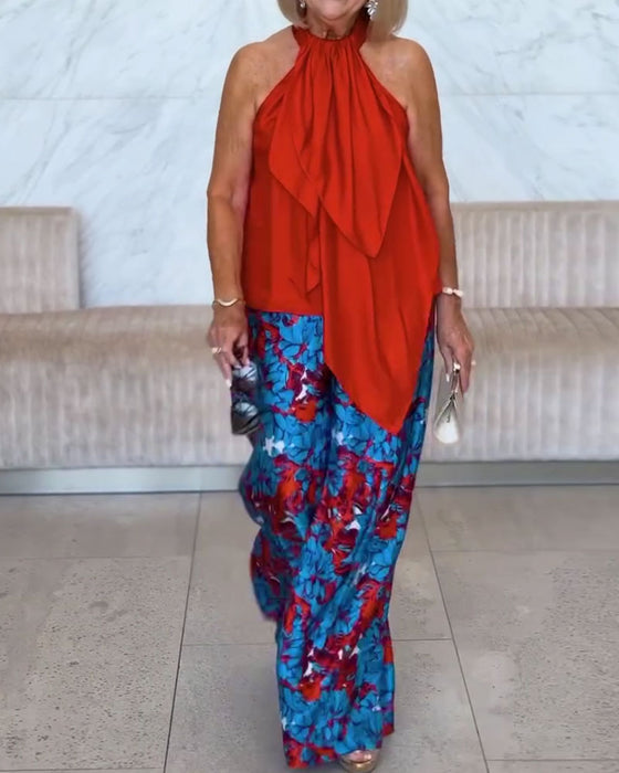 Tank Top Bånd Ærmeløs Halter