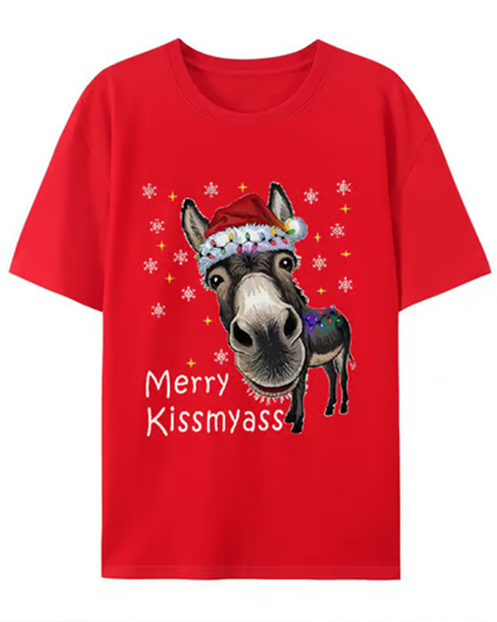 T-Shirt Jul Sjov Tryk Kort Ærme