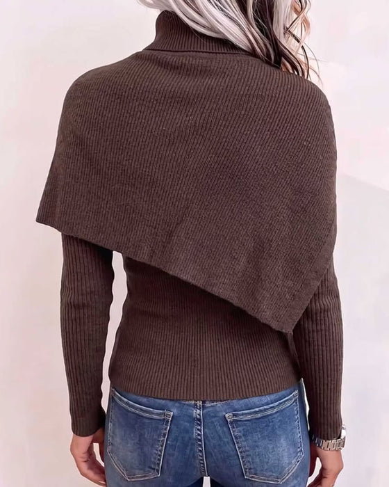 Pullover Sjal Krave To-Delt Strikket