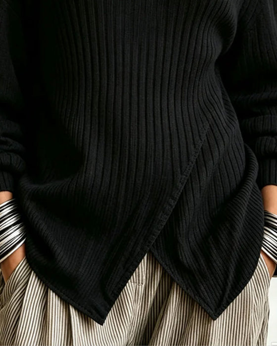 Pullover Off-Skulder Asymmetrisk Mesh