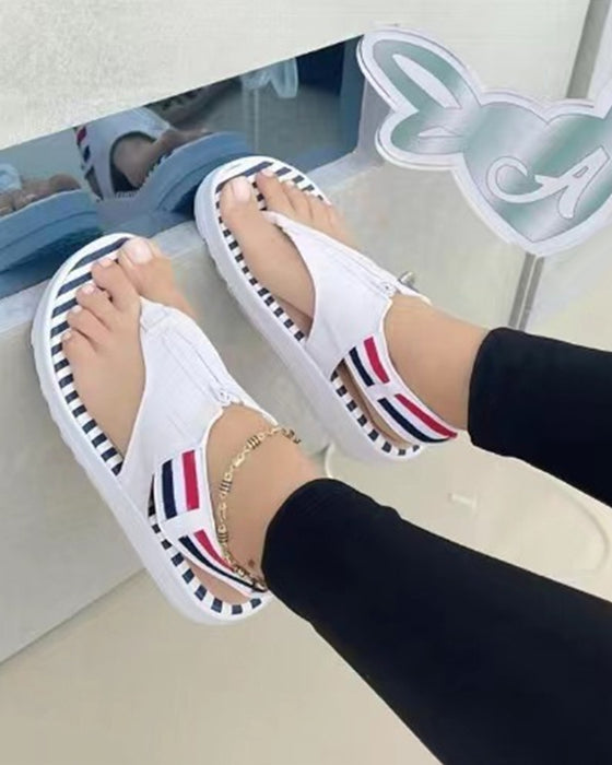 Platformsandaler med lynlås