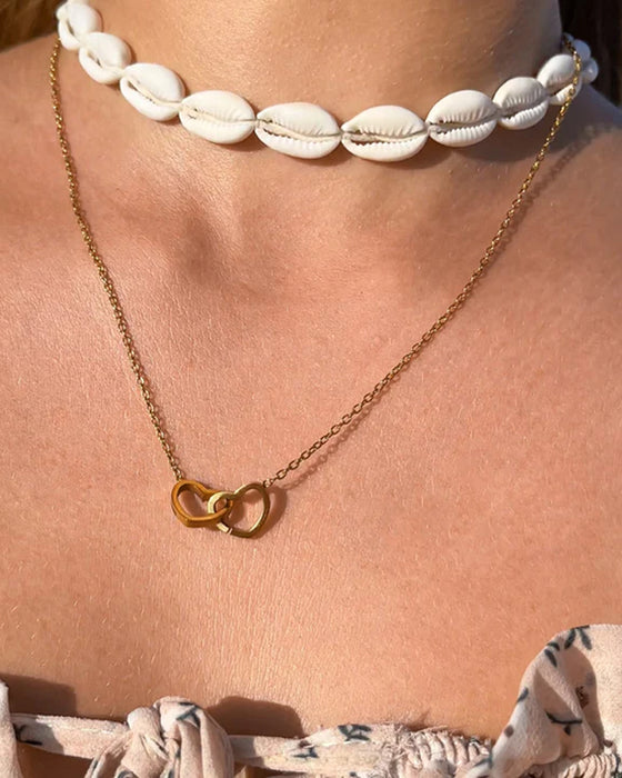 Ball Rose Box - Med Gravering af Dobbelt Hjerte Halskæde