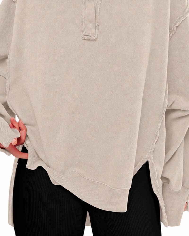 Sweatshirt Enfarvet Langærmet