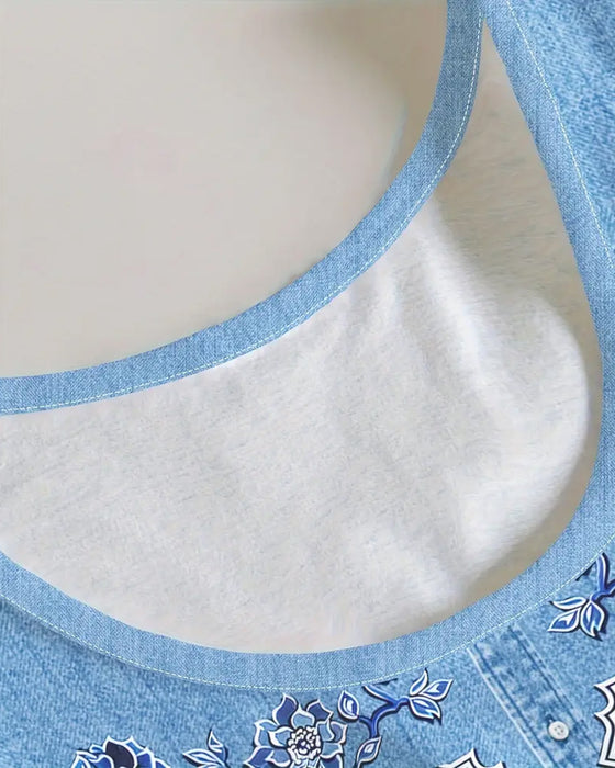 Kjole Ærmeløs Imitation Denim