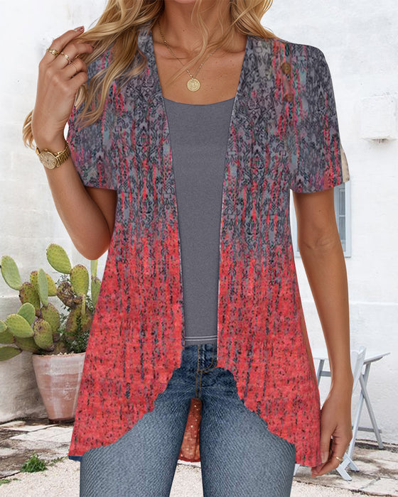 Bluse Falsk To-Del Kortærmet Uregelmæssig