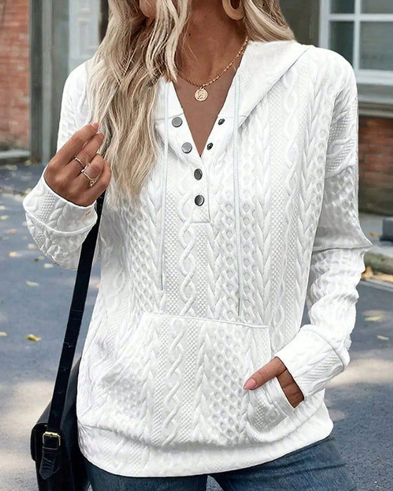 Hoodie Knap Lomme Casual