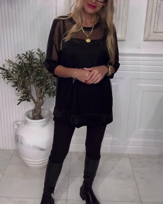 Bluse Mesh Langærme