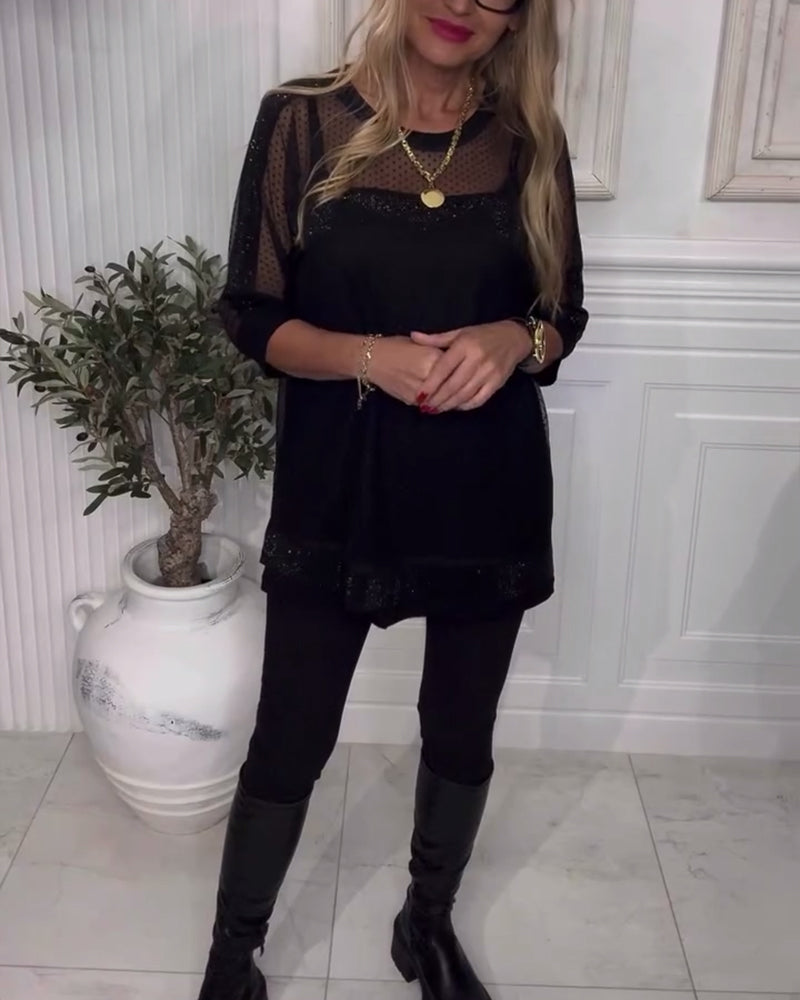 Bluse Mesh Langærme