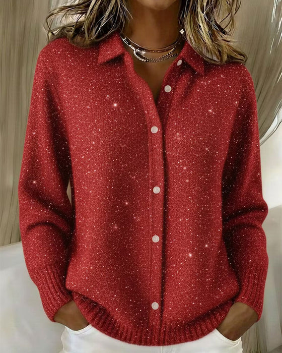 Cardigan Slag Casual Lang Ærme
